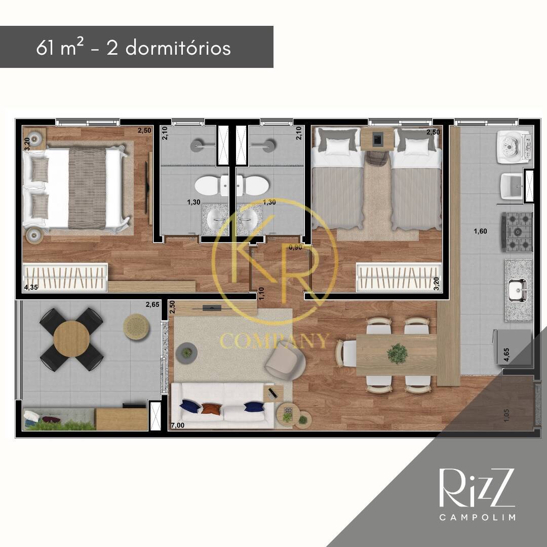 Apartamento à venda com 2 quartos, 57m² - Foto 5